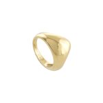 Δαχτυλίδι ατσάλινο επίχρυσο wavy