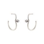 Σκουλαρίκια Basic ασημένια κρικάκια με λευκό cz