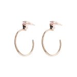 Σκουλαρίκια Tiny ασημένια ροζ χρυσά κρικάκια με ροζ και μωβ κρύσταλλα