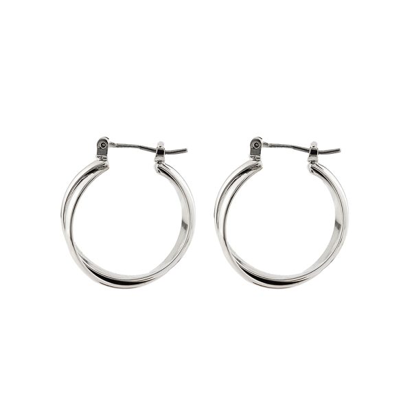 Σκουλαρίκια Fashionistas Hoops μεταλλικά ασημί κρίκοι 2.5 cm