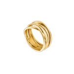 Δαχτυλίδι Sparkling ατσάλινο επίχρυσο με sand effect