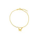 Βραχιόλι Baby ασημένιο επίχρυσο με πεταλούδα