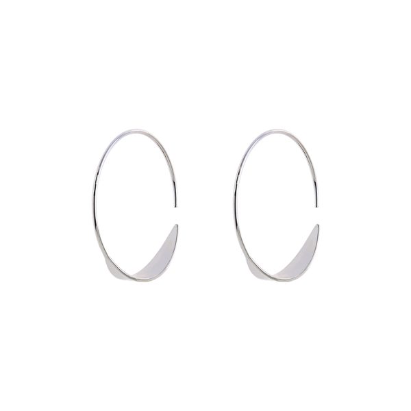 Σκουλαρίκια Fashionistas Hoops μεταλλικά ασημί κρίκοι 3.2 cm