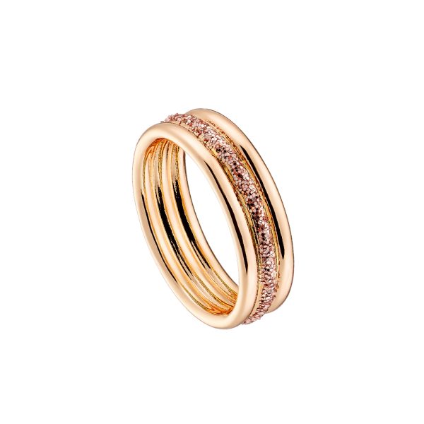 Δαχτυλίδι Starstruck μεταλλικό ροζ χρυσό με ροζ χρυσό glitter