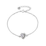 Βραχιόλι Belle de Jour ασημένιο καρδιά με λευκά ζιργκόν