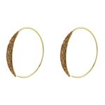 Σκουλαρίκια Links μεταλλικά επίχρυσα κρίκοι με glitter 4 cm