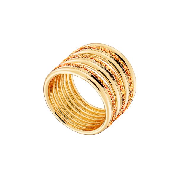 Δαχτυλίδι Starstruck μεταλλικό επίχρυσο με σειρές από χρυσό glitter
