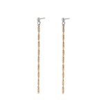 Σκουλαρίκια Basic ασημένια με ροζ χρυσά στοιχεία