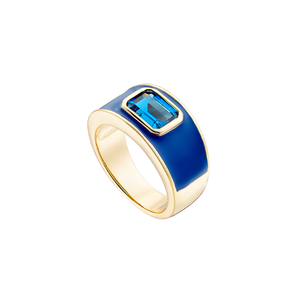 19.25k Yellow Gold Floral Enamel Ring – Liberal Jewellery