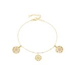 Βραχιόλι Lace μεταλλικό επίχρυσο με διάτρητα στοιχεία με λευκά ζιργκόν