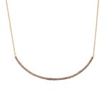 Κολιέ Starstruck μεταλλικό ροζ χρυσό μπάρα με ροζ χρυσό glitter