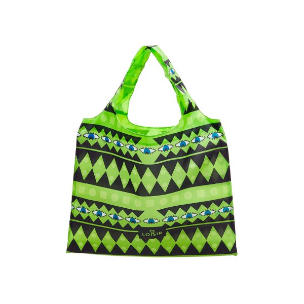 Τσάντα Tote Bag υφασμάτινη συνθετική πράσινη με σχέδιο