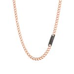 Κολιέ Emily μεταλλικό ροζ χρυσό με μαύρα ζιργκόν