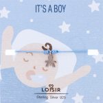 Βραχιόλι The Minis με γαλάζιο κορδόνι και ασημένιο στοιχείο αγοράκι