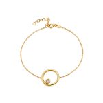 Βραχιόλι Etoile ασημένιο επίχρυσο με στρογγυλό στοιχείο και ζιργκόν