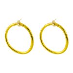 Σκουλαρίκια Stay Golden κρίκοι από σιλικόνη σε χρυσό χρώμα