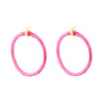 Σκουλαρίκια Stay Golden κρίκοι από σιλικόνη σε ροζ χρώμα