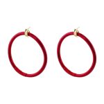 Σκουλαρίκια Stay Golden κρίκοι από σιλικόνη σε dark red χρώμα