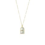 Κολιέ Symbols μεταλλικό επίχρυσο με στοιχείο mop με μάτι