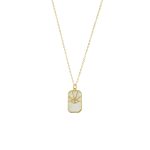 Κολιέ Symbols μεταλλικό επίχρυσο με στοιχείο mop με μάτι