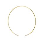 Κολιέ Starstruck μεταλλικό επίχρυσο choker με λευκό glitter