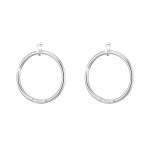 Σκουλαρίκια Stay Golden κρίκοι από σιλικόνη σε ασημί χρώμα 4.7 cm