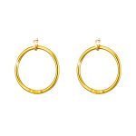 Σκουλαρίκια Stay Golden κρίκοι από σιλικόνη σε χρυσό χρώμα 4.7 cm