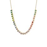 Κολιέ Happy Hearts μεταλλικό επίχρυσο με πολύχρωμες καρδιές