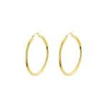 Σκουλαρίκια Links ατσάλινα επίχρυσα κρίκοι 5 cm