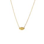 Κολιέ La Dolce Vita ασημένιο επίχρυσο με μάτι και λευκό κρύσταλλο