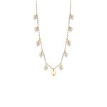 Κολιέ La Dolce Vita ασημένιο επίχρυσο με καρδιά και πέρλες