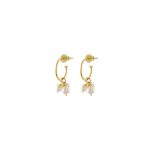 Σκουλαρίκια La Dolce Vita ασημένια επίχρυσα κρικάκια με πέρλες