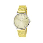 Ρολόι Society με επίχρυσο ατσάλινο mesh band και χρυσό καντράν