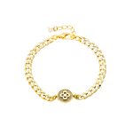 Βραχιόλι Blooming μεταλλικό επίχρυσο με στοιχείο λουλούδι και ζιργκόν