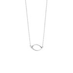 Κολιέ Basic ασημένιο με στοιχείο και λευκά ζιργκόν