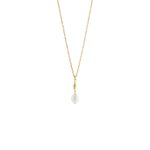 Κολιέ La Dolce Vita ασημένιο επίχρυσο με λευκή πέρλα