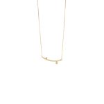 Κολιέ La Dolce Vita ασημένιο επίχρυσο με στοιχείο με λευκά ζιργκόν