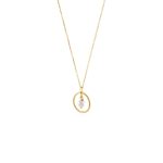 Κολιέ La Dolce Vita ασημένιο επίχρυσο με στρογγυλό στοιχείο και πέρλα