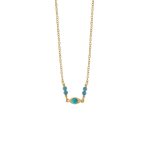 Κολιέ Baby ασημένιο επίχρυσο με μάτι και γαλάζιες πέτρες