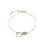 Βραχιόλι La Dolce Vita ασημένιο επίχρυσο με aqua ζιργκόν και πέρλες