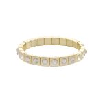 Βραχιόλι Pop μεταλλικό επίχρυσο ελαστικό με λευκά κρύσταλλα