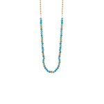 Κολιέ Boho ατσάλινο επίχρυσο με τιρκουάζ apatite πέτρες