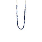 Κολιέ Boho ατσάλινο επίχρυσο με μπλε lapis πέτρες