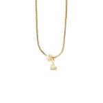 Κολιέ Harlequin μεταλλικό επίχρυσο με στοιχεία και καρδιά με κρύσταλλα