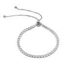 Βραχιόλι Festive ατσάλινο ριβιέρα με λευκά ζιργκόν