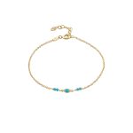 Βραχιόλι Baby ασημένιο επίχρυσο με μάτι και γαλάζιες πέτρες