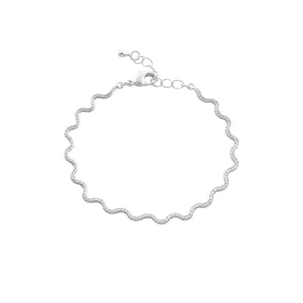 Βραχιόλι Desmos μεταλλικό ασημί wavy 45 cm