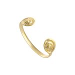 Βραχιόλι Boho ατσάλινο επίχρυσο σταθερό με σχέδιο κοχύλι