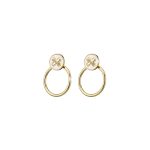 Σκουλαρίκια Desmos μεταλλικά επίχρυσα κρίκοι με mop στοιχείο και ζιργκόν