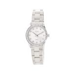 Ρολόι Hippy με ατσάλινο μπρασελέ και ασημί καντράν με κρύσταλλα